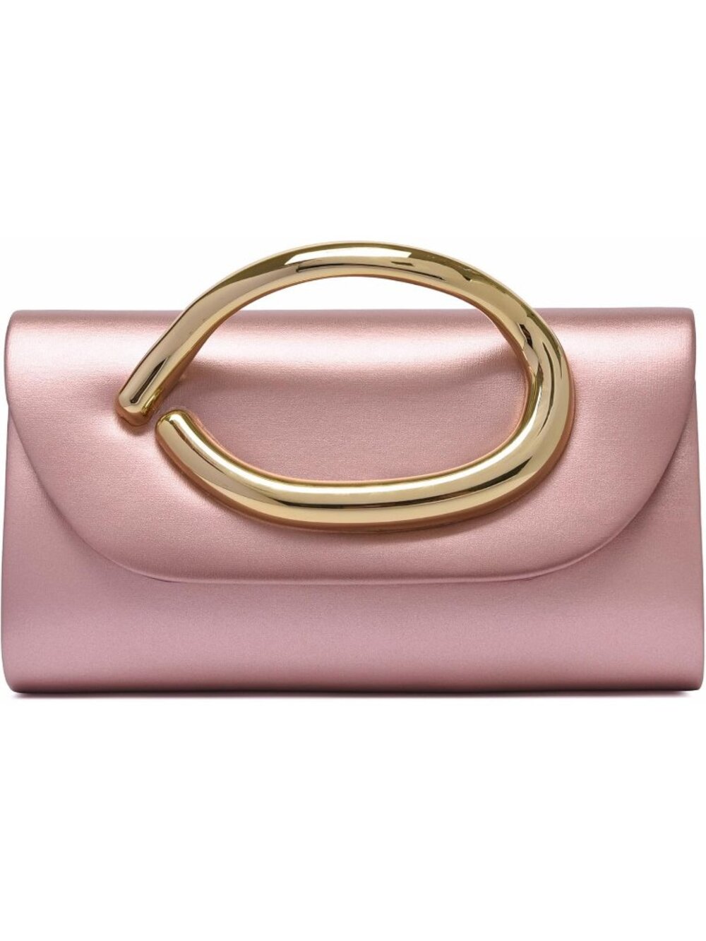 Women's Rose Gold Vegan Leather Clutch Purses Formal Elegant Evening Handbag